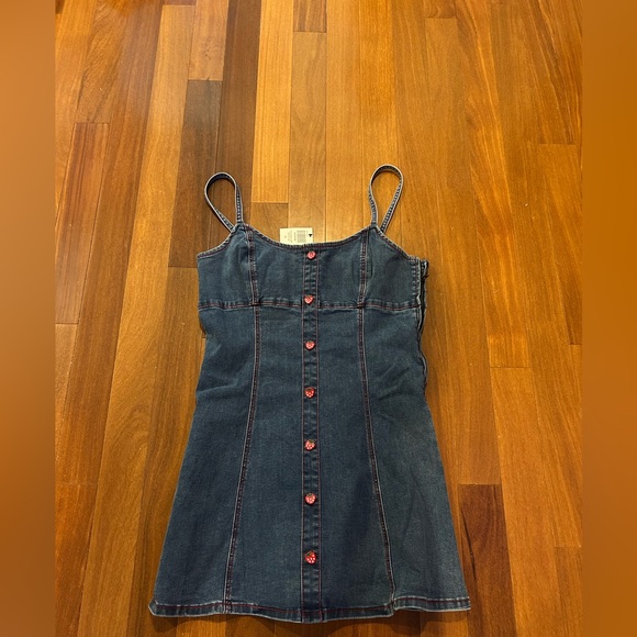 Sweet Society Strawberries Blue Denim Mini Dress - Picture 10 of 11